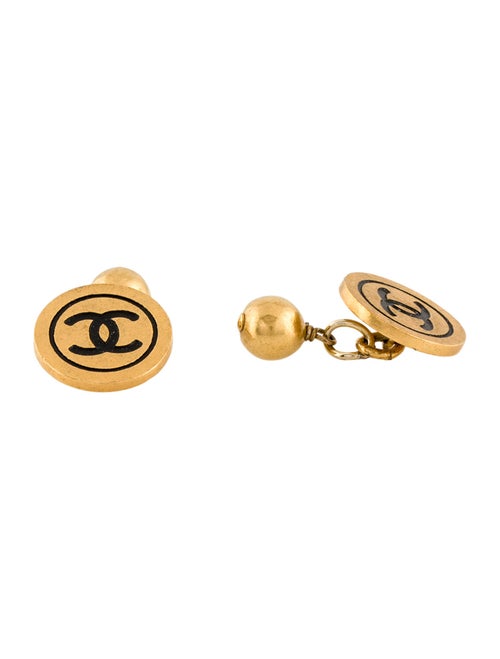Chanel Vintage Enamel CC Cufflinks
