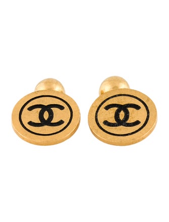 Chanel Vintage Enamel CC Cufflinks