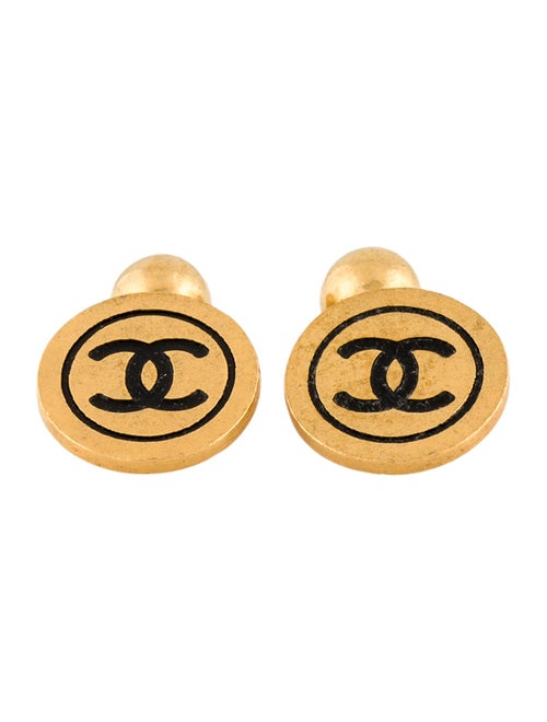 Chanel Vintage Enamel CC Cufflinks