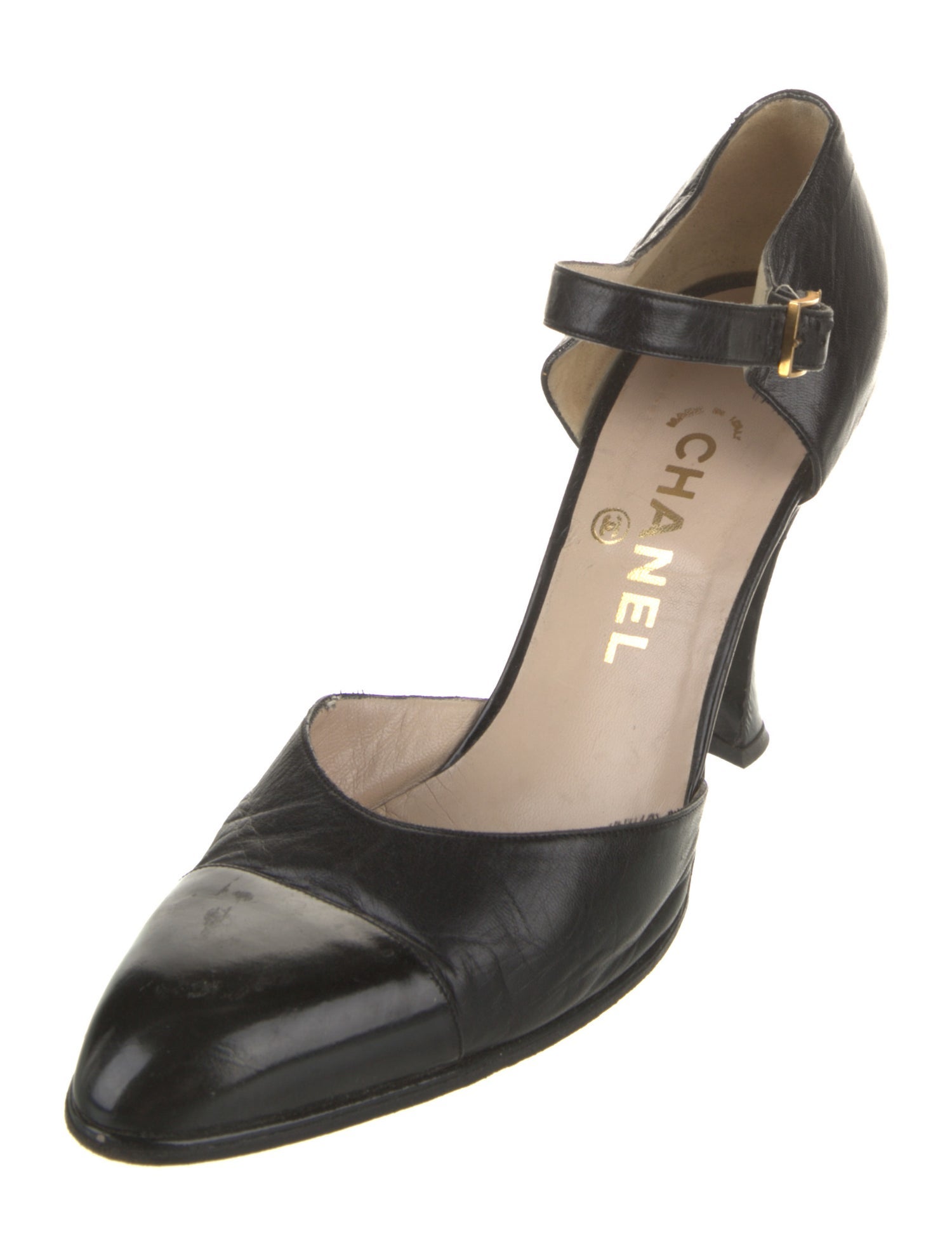 Chanel Vintage Leather D'Orsay Pumps