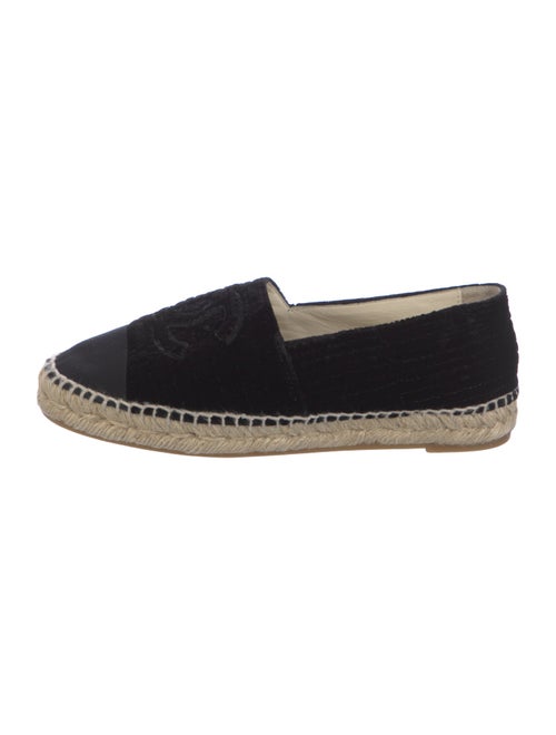 Chanel Interlocking CC Logo Velvet Espadrilles