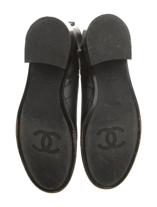 Chanel Interlocking CC Logo Leather Moto Boots