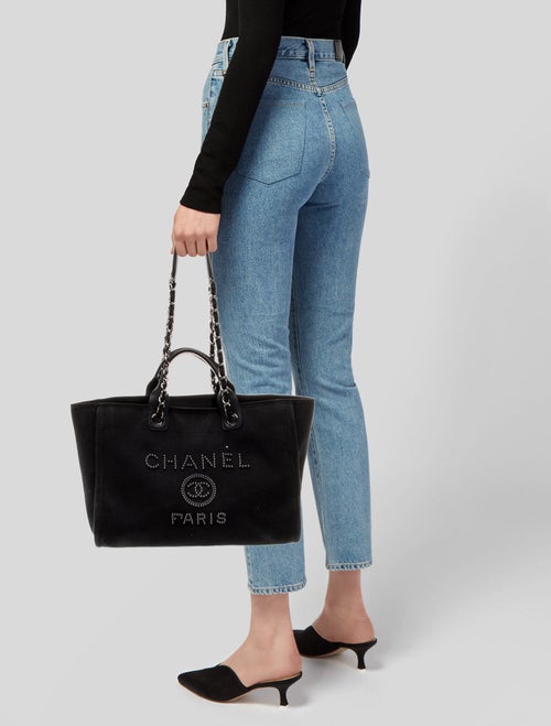 Chanel Medium Studded Deauville Shopping Bag