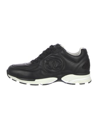 Chanel Interlocking CC Logo Leather Athletic Sneakers