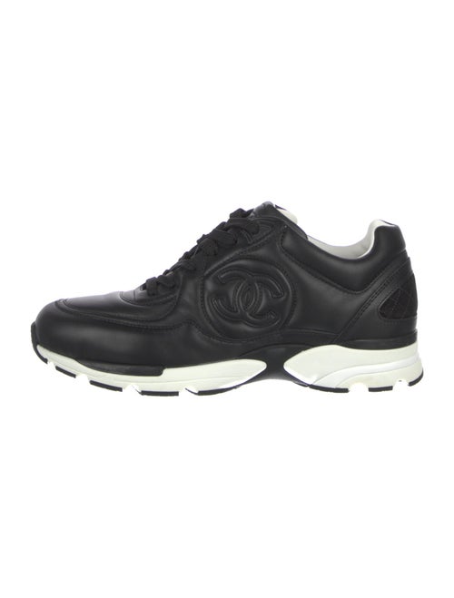 Chanel Interlocking CC Logo Leather Athletic Sneakers