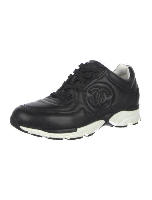 Chanel Interlocking CC Logo Leather Athletic Sneakers