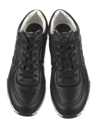 Chanel Interlocking CC Logo Leather Athletic Sneakers