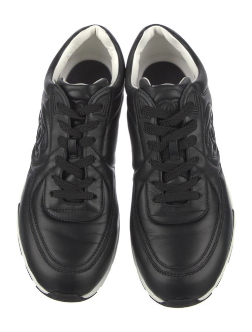 Chanel Interlocking CC Logo Leather Athletic Sneakers