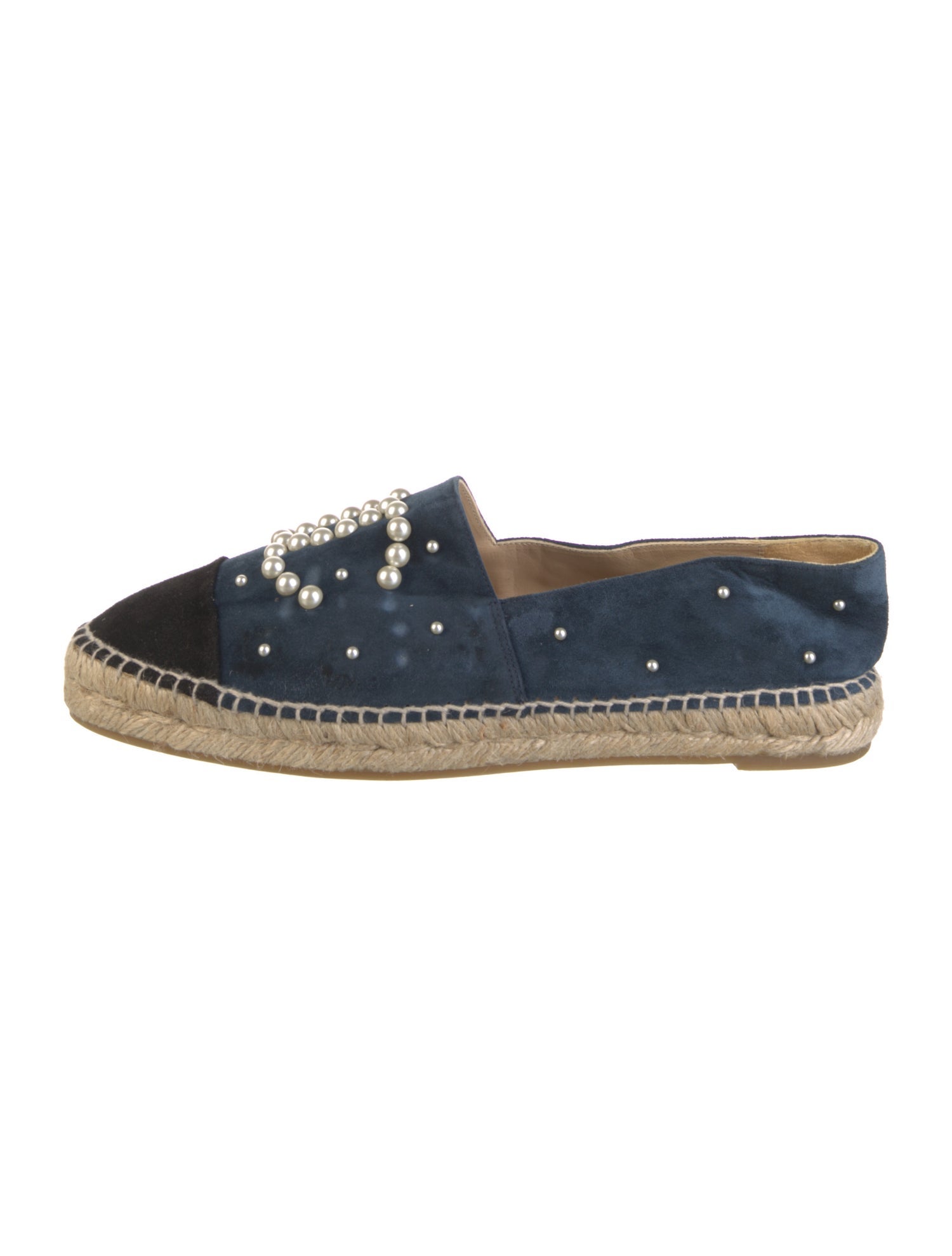 Chanel Interlocking CC Logo Suede Espadrilles