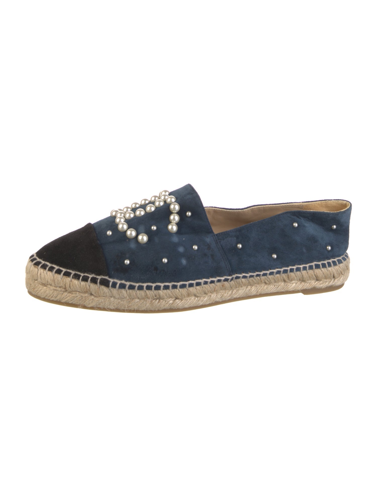 Chanel Interlocking CC Logo Suede Espadrilles