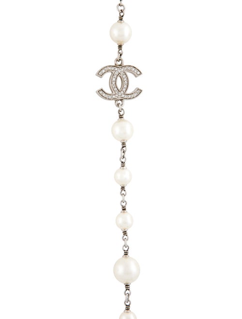 Chanel 2020 Faux Pearl & Strass CC Station Necklace