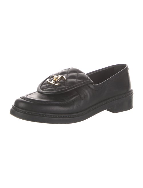 Chanel Interlocking CC Logo Leather Loafers