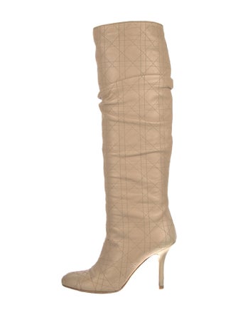 Christian Dior Cannage Pattern Leather Slouch Boots