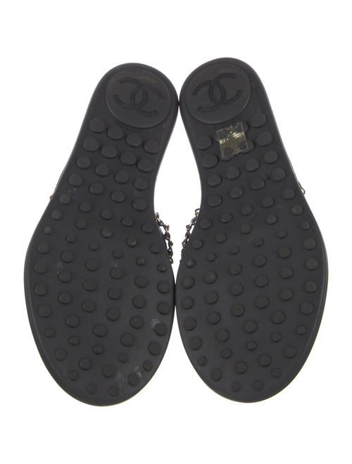 Chanel Interlocking CC Logo Leather Slides