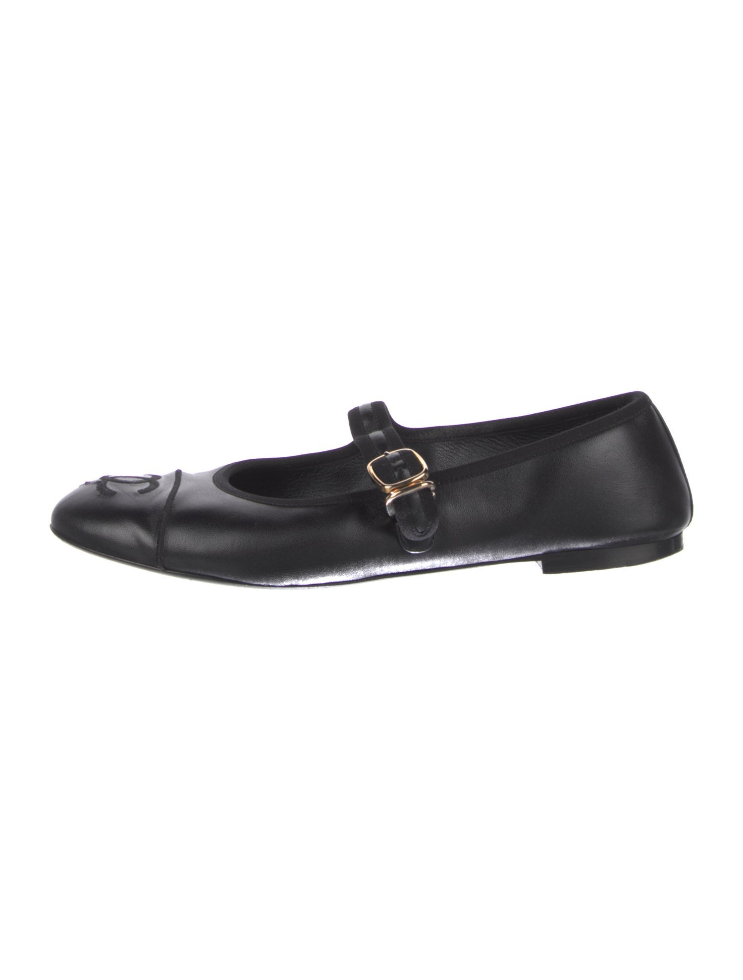 Chanel 2024 Interlocking CC Logo Mary Jane Flats