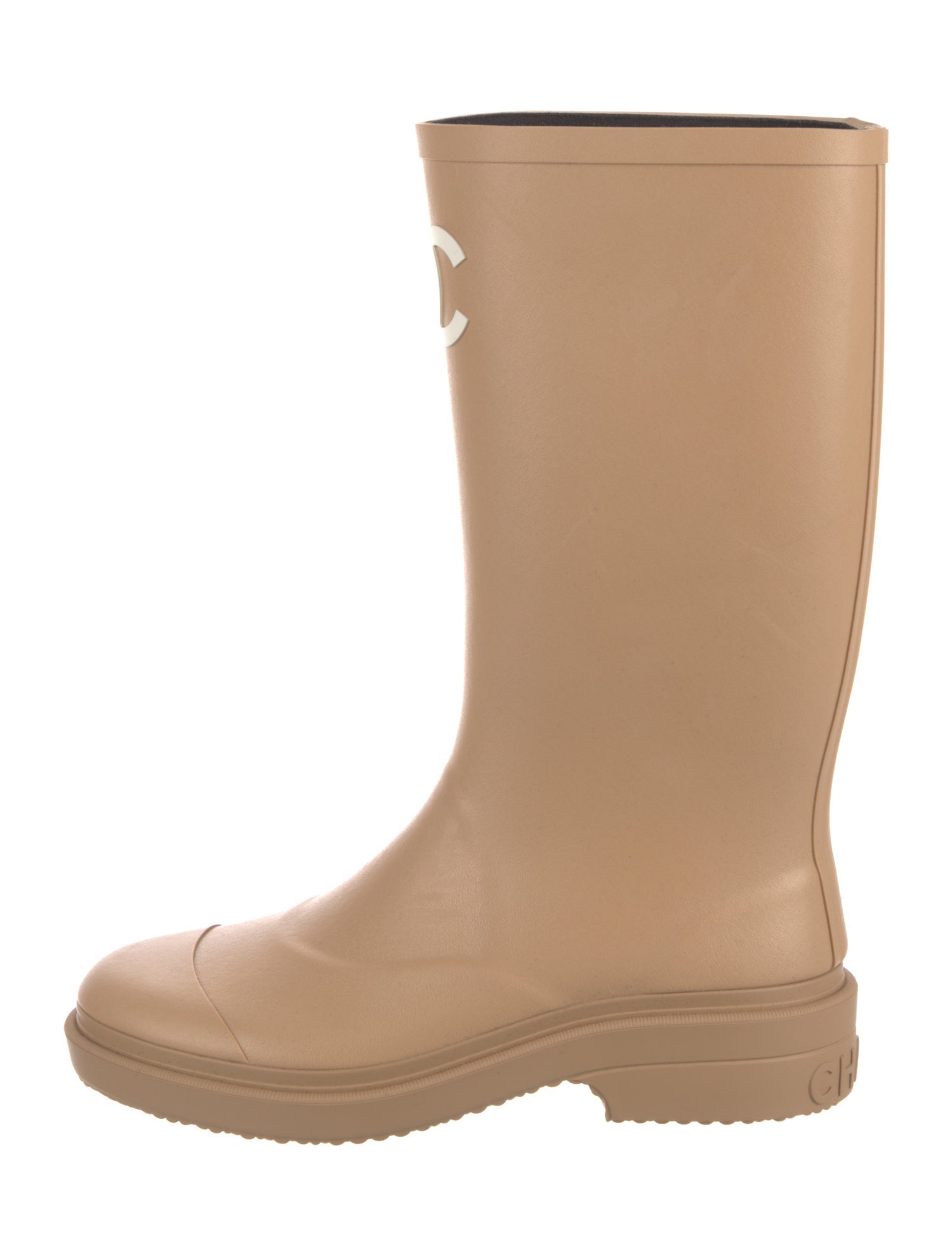 Chanel Interlocking CC Logo Rubber Rain Boots
