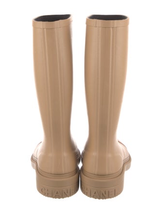 Chanel Interlocking CC Logo Rubber Rain Boots