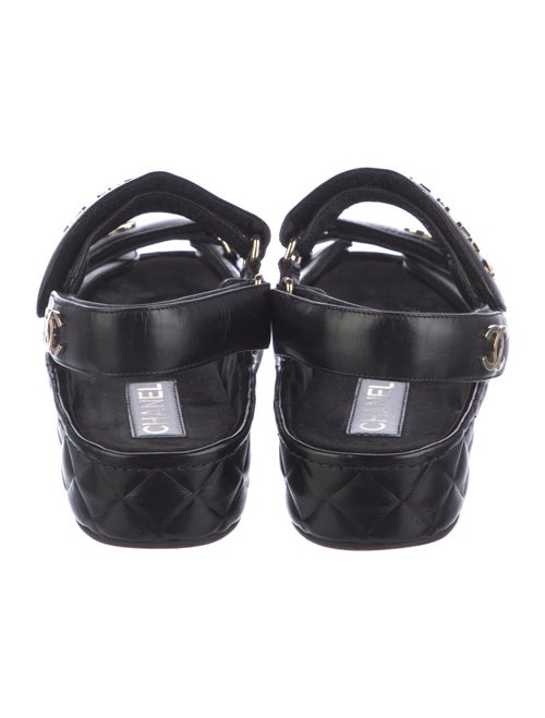 Chanel Interlocking CC Logo Leather Sandals