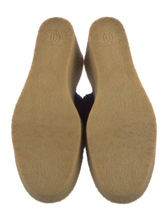 Chanel Interlocking CC Logo Tweed Mules