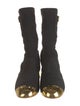 Chanel Interlocking CC Logo Grosgrain Trim Boots