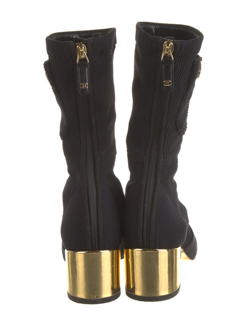 Chanel Interlocking CC Logo Grosgrain Trim Boots