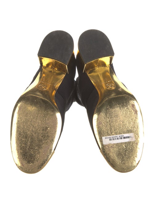 Chanel Interlocking CC Logo Grosgrain Trim Boots