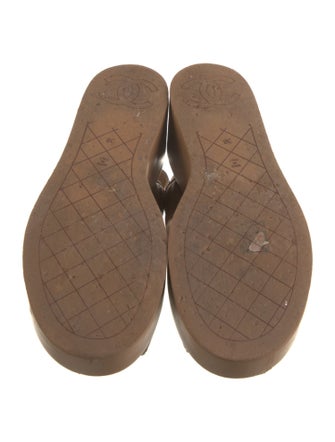 Chanel Interlocking CC Logo Leather Sandals