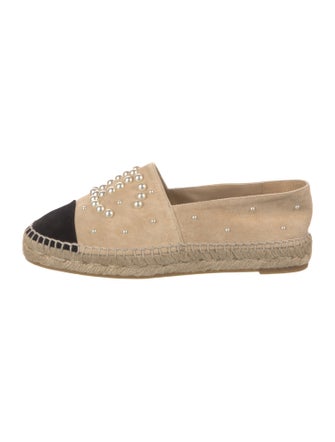 Chanel Interlocking CC Logo Suede Espadrilles