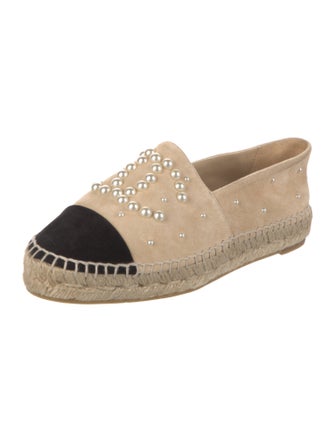 Chanel Interlocking CC Logo Suede Espadrilles