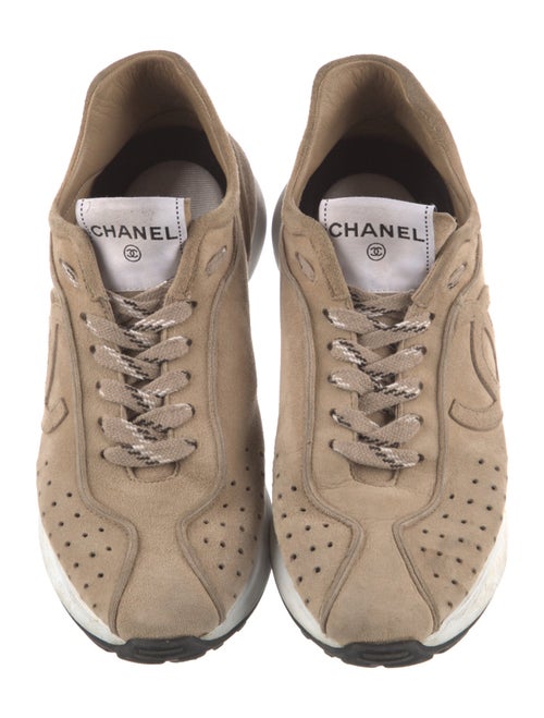 Chanel Interlocking CC Logo Suede Sneakers