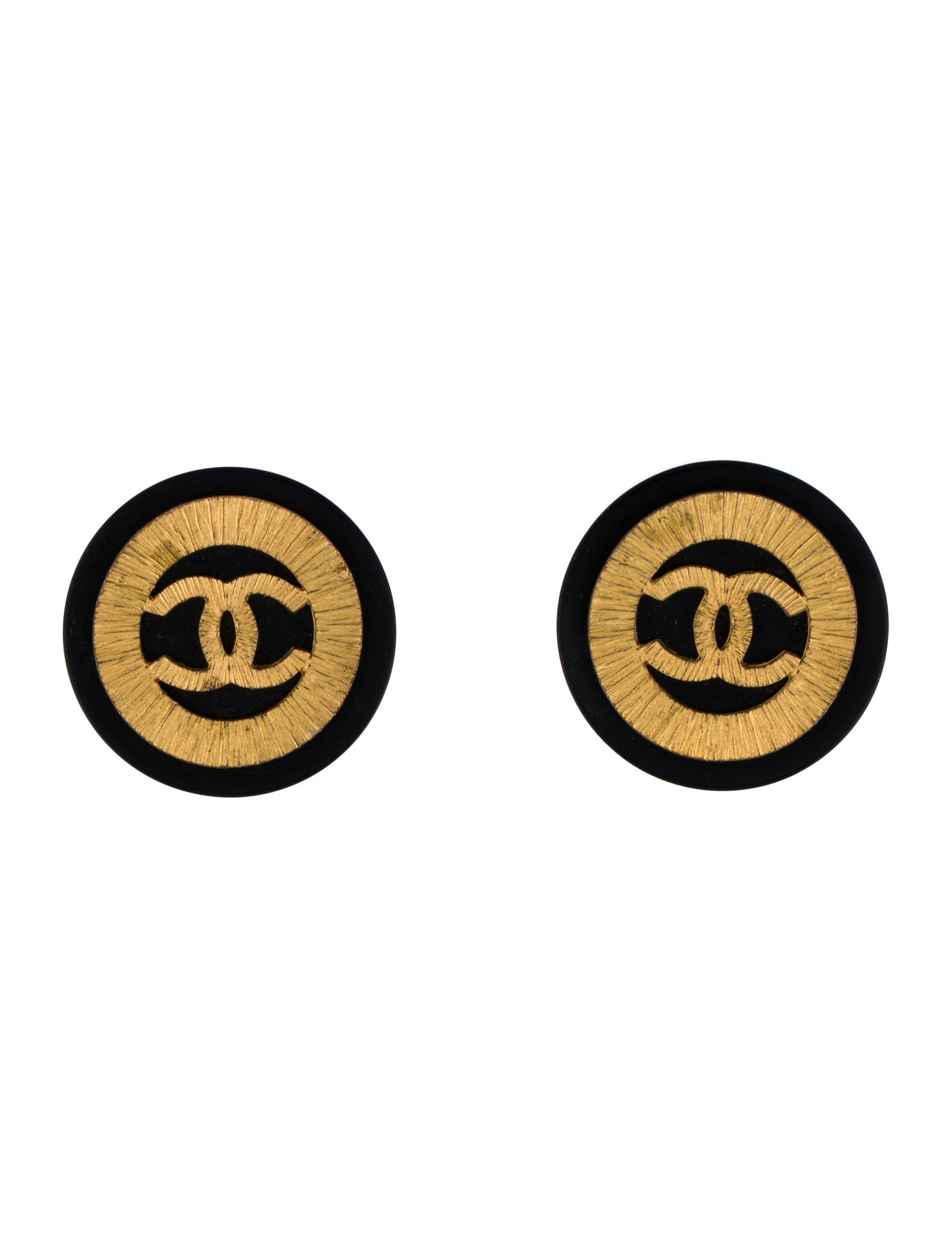 Chanel Vintage Resin CC Clip-On Earrings