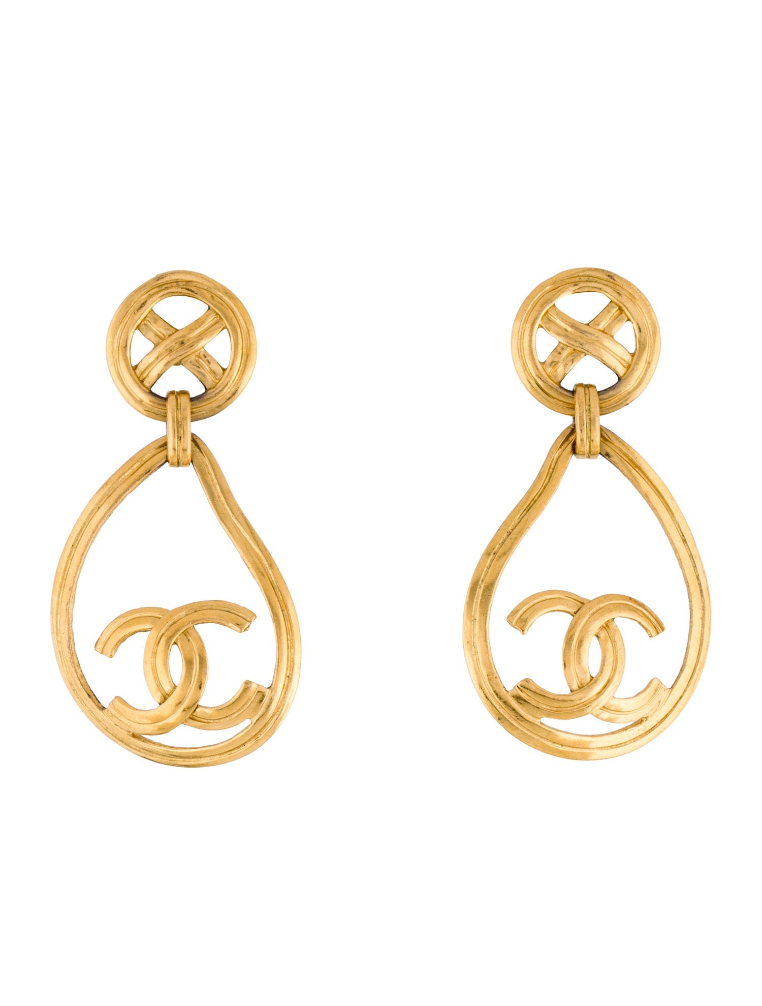 Chanel Vintage CC Drop Clip-On Earrings