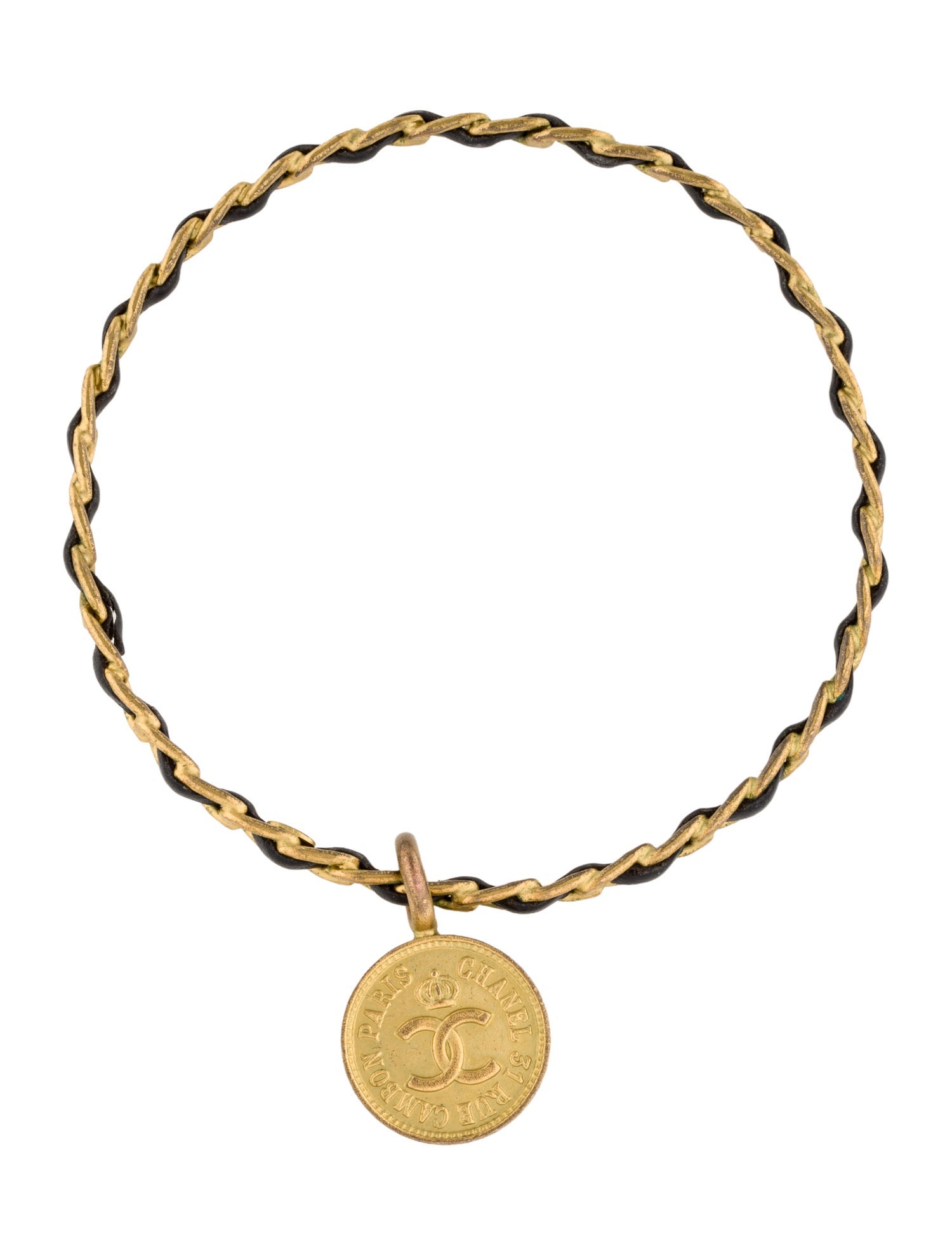 Chanel Vintage Leather 31 Rue Cambon Charm Bracelet