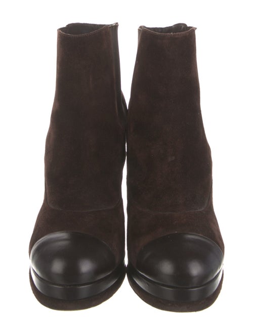 Chanel Interlocking CC Logo Suede Chelsea Boots