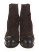 Chanel Interlocking CC Logo Suede Chelsea Boots