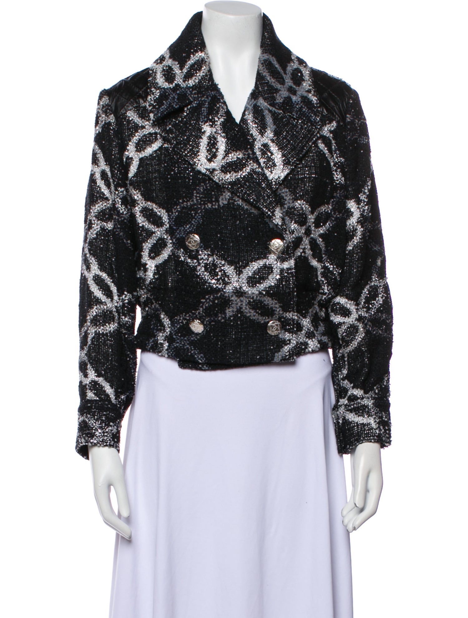 Chanel 2019 Floral Print Faux Fur Jacket