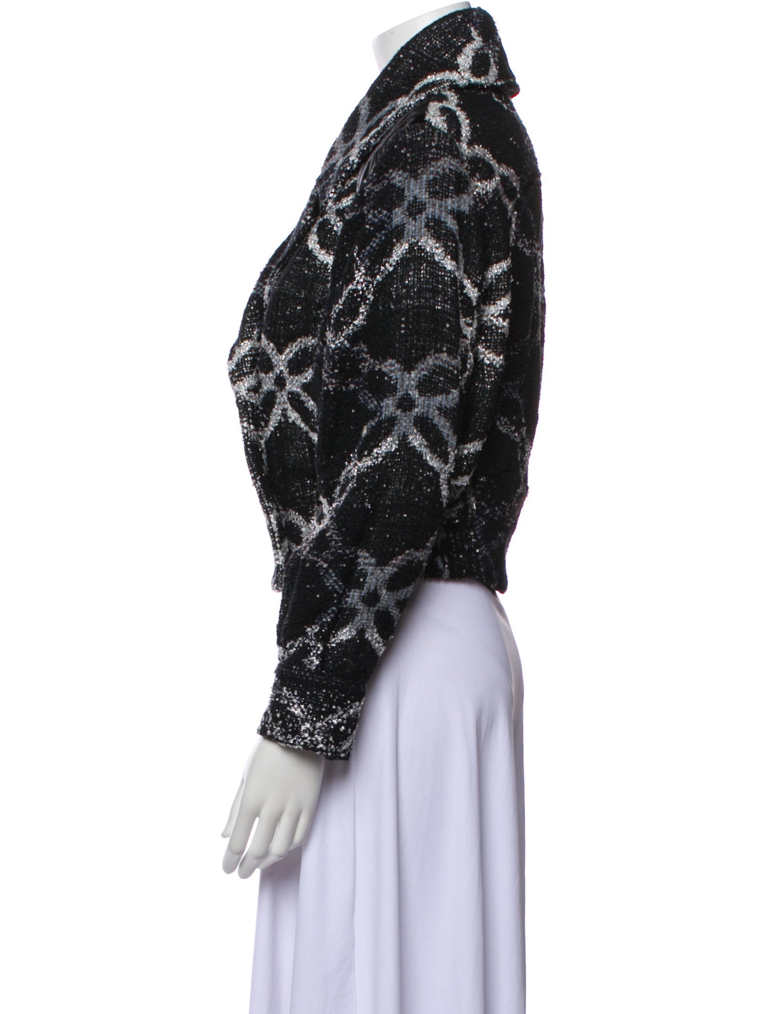 Chanel 2019 Floral Print Faux Fur Jacket