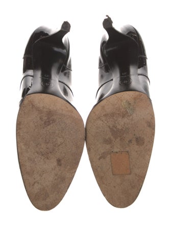 Chanel Interlocking CC Logo Patent Leather Lace-Up Boots