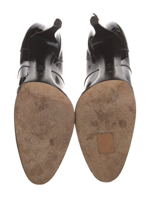 Chanel Interlocking CC Logo Patent Leather Lace-Up Boots