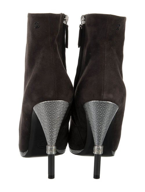 Chanel Interlocking CC Logo Suede Boots