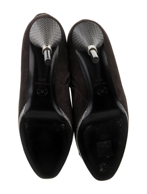 Chanel Interlocking CC Logo Suede Boots