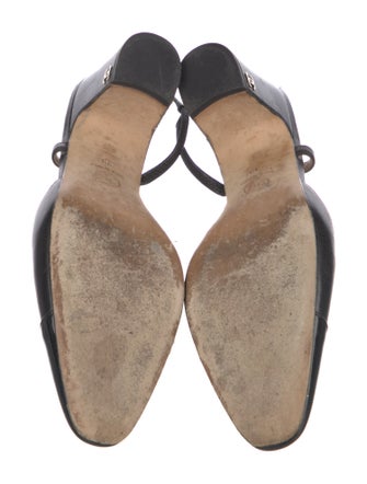 Chanel Interlocking CC Logo Leather Slingback Pumps