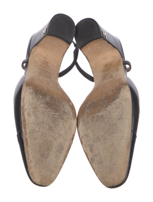 Chanel Interlocking CC Logo Leather Slingback Pumps