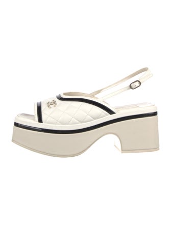 Chanel 2023 Interlocking CC Logo Slingback Sandals