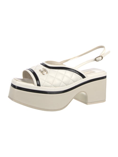 Chanel 2023 Interlocking CC Logo Slingback Sandals