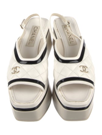 Chanel 2023 Interlocking CC Logo Slingback Sandals