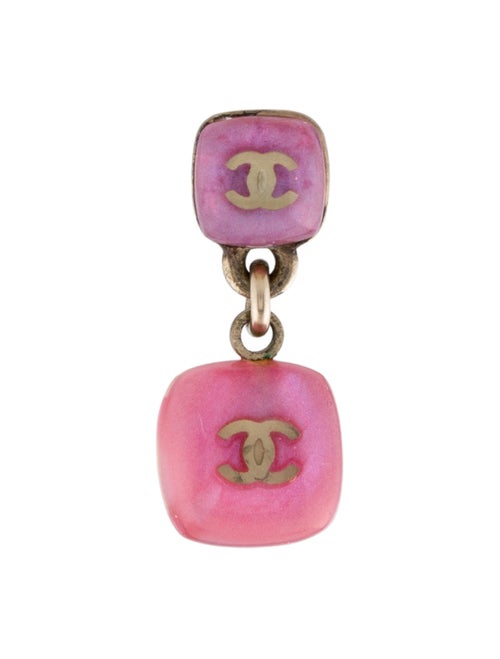 Chanel Resin CC Single Drop Earring