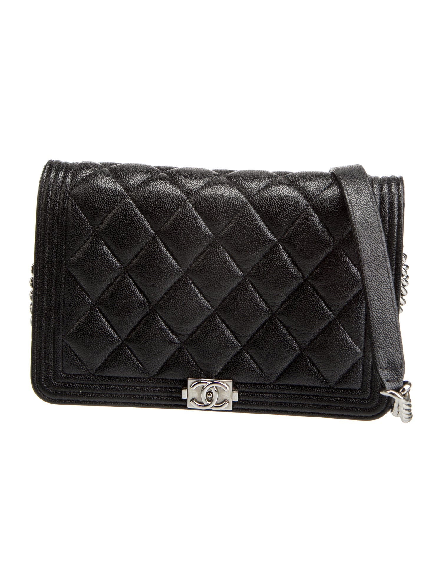 Chanel Quilted Caviar Boy Wallet On Chain