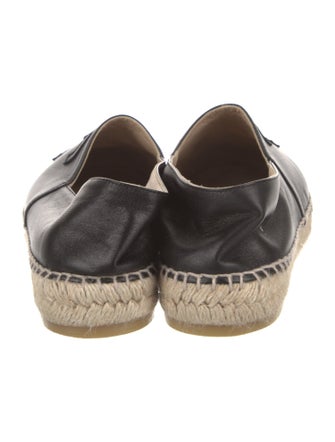 Chanel Interlocking CC Logo Leather Espadrilles