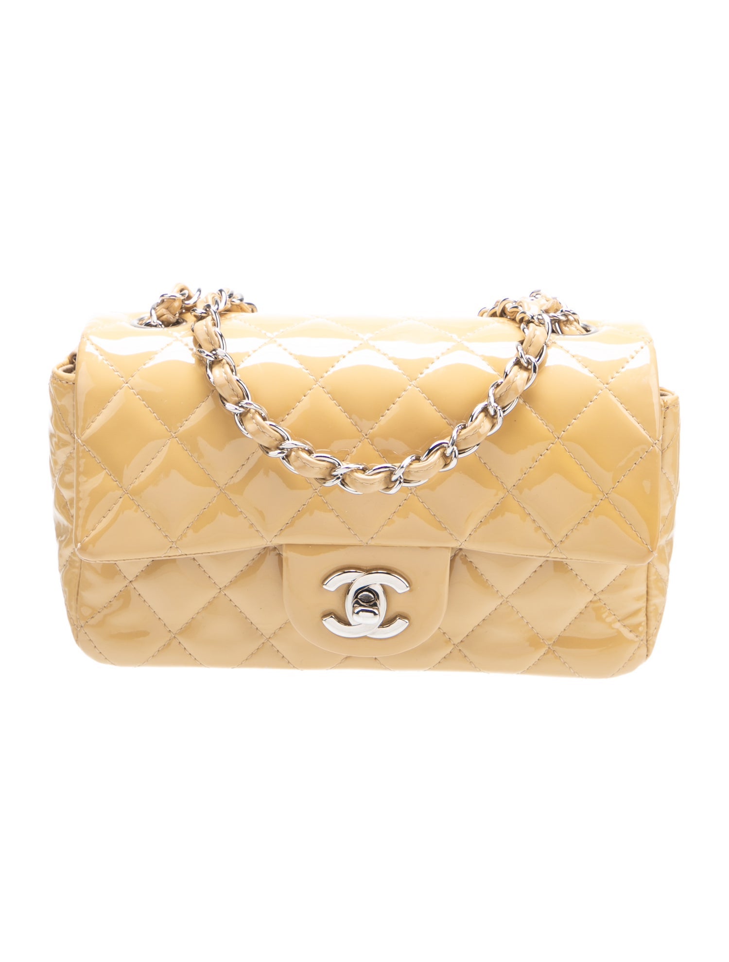 Chanel Quilted Patent Rectangular Mini Flap Bag